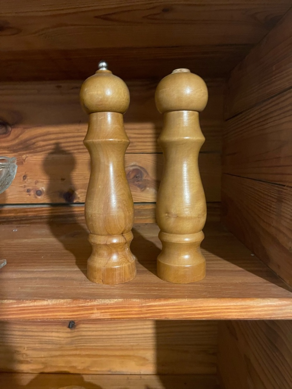 Vintage Wooden salt shaker and pepper grinder